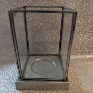 Pottery Barn Glass & Metal Candle Holder / Lantern